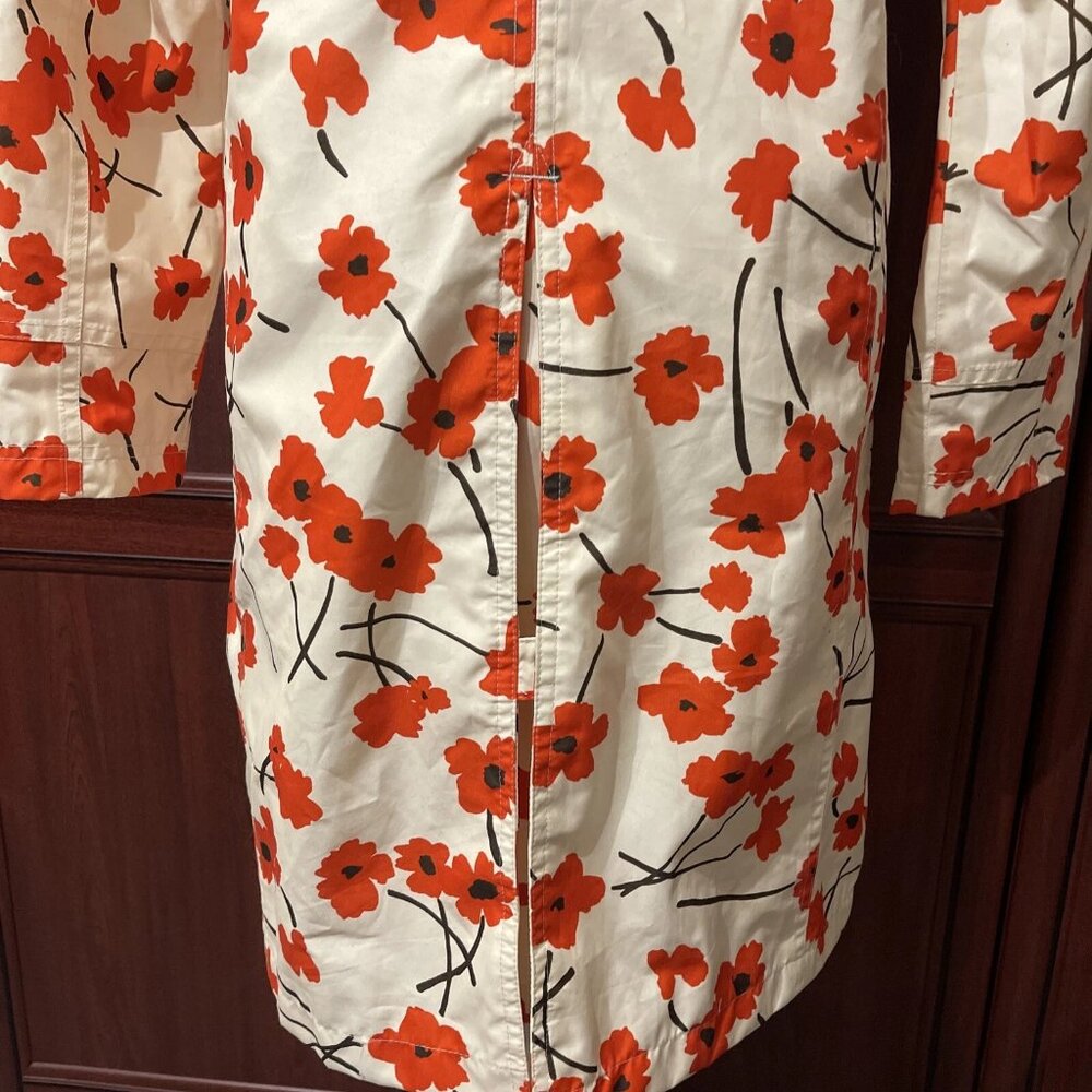 Lands End - Rain Coat Red Poppy Mac Size S 38” Shower Proof +Pack away Bag - Picture 3 of 11